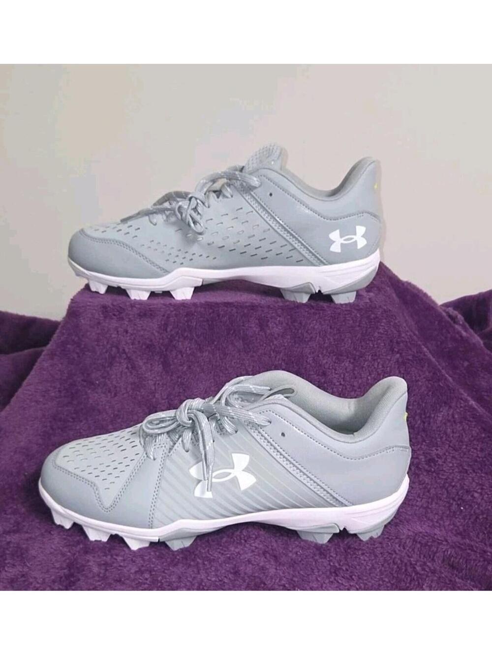 Under Armour Men's UA Leadoff Low RM Gray Baseball Molded Cleats Size 10 NIB